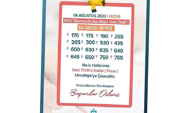 Kocaeli Büyükşehir’den KPSS için 16 hatta ek sefer